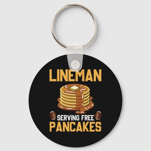 FC Lineman Serving Pancakes Daily Offensive Sleutelhanger (Voorkant)