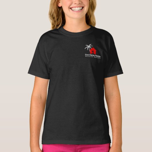 FCF Home Logo Meisjes Zwart T-shirt (Voorkant)