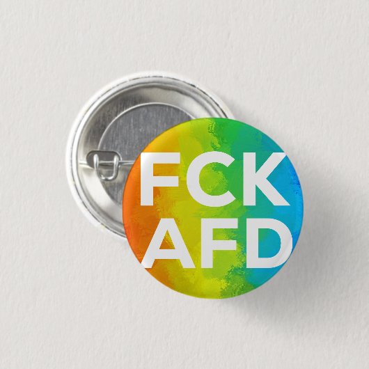 FCK AFD Cutout Regenbogen weiß Ronde Button 3,2 Cm (Voorkant /achterkant)