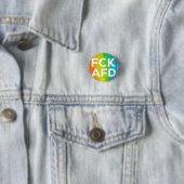 FCK AFD Cutout Regenbogen weiß Ronde Button 3,2 Cm (In situ)