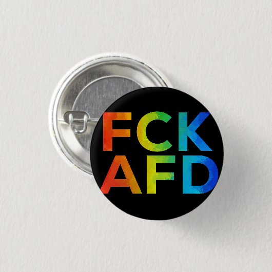 FCK AFD Regenbogen auf Schwarz Ronde Button 3,2 Cm (Voorkant /achterkant)