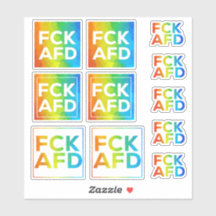 FCK AFD Stickersheet Regenbogen