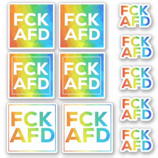FCK AFD Stickersheet Regenbogen Sticker (Voorkant)