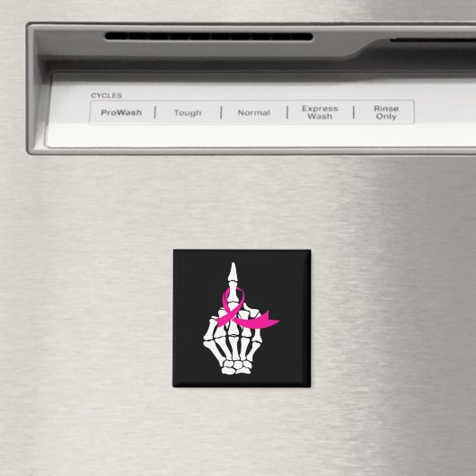 FCK Borstkanker Middenvinger Roze Lint Awaren Magneet (Insitu (Vaatwasser))