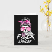 FCK Borstkanker Vrouwen Warrior Roze Lint Messy Kaart (Gele Bloem)