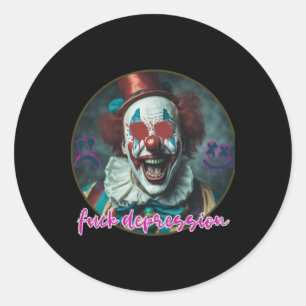 FCK Depressie - Clown - Mental Health S Sticker