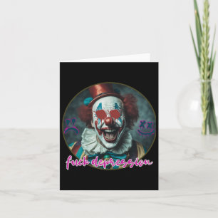 FCK Depressie - Clown - Mental Health S Sticker Kaart