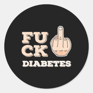 FCK Diabetes - Strijder Warrior Awareness - Midden Ronde Sticker