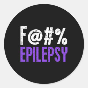 FCK Epilepsie Bewustzijn Maand Paarse Lint Fighter Ronde Sticker