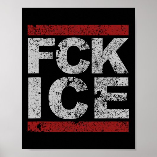 Fck Ice Distressed Poster (Voorkant)