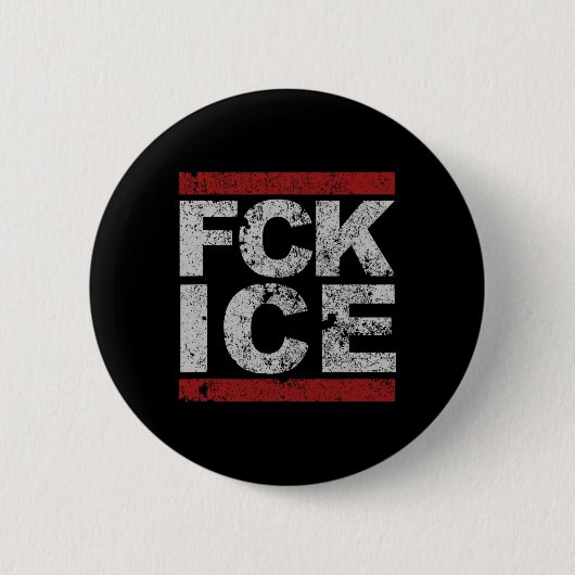 Fck Ice Distressed Ronde Button 5,7 Cm (Voorkant)