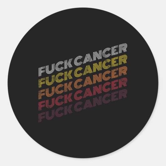 FCK Kanker Retro Borstkanker Awareness G Ronde Sticker (Voorkant)