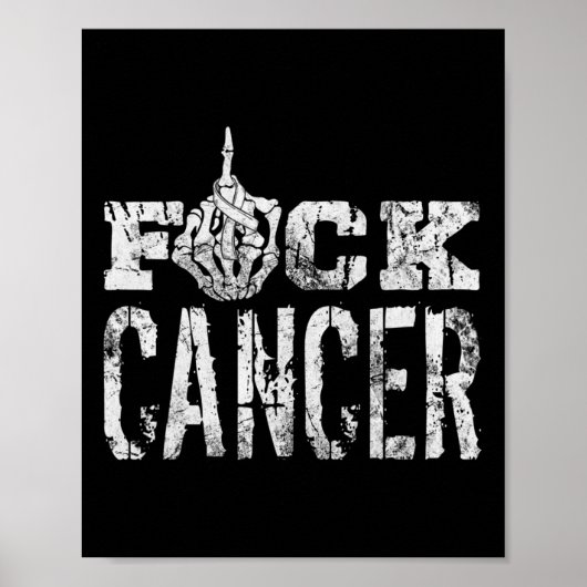FCK Kanker Skelet Middenborstkanker Bewustzijn Poster (Voorkant)