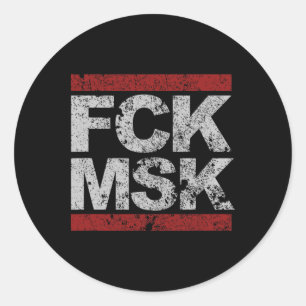 FCK-masker verontrust Ronde Sticker