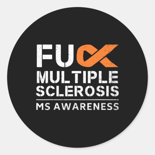 FCK Multiple Sclerose MS Awareness Support Ribbon Ronde Sticker (Voorkant)