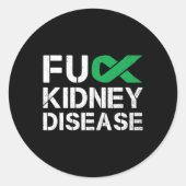 FCK Nierziekte Bewustzijnsmaand Green Ribbon Su Ronde Sticker (Voorkant)