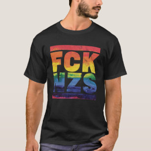 FCK NZS De wereld is kleurrijke regenboogkleuren L T-shirt