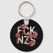 FCK NZS Flowery Against Right No Nazi's LGBTQ+ Sleutelhanger (Voorkant)