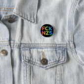FCK NZS Regenbogen auf schwarz Ronde Button 3,2 Cm (In situ)