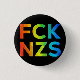 FCK NZS Regenbogen auf schwarz Ronde Button 3,2 Cm