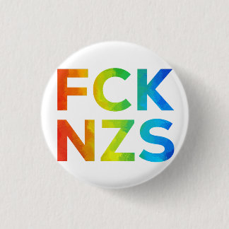 FCK NZS Regenbogen auf weiß Ronde Button 3,2 Cm