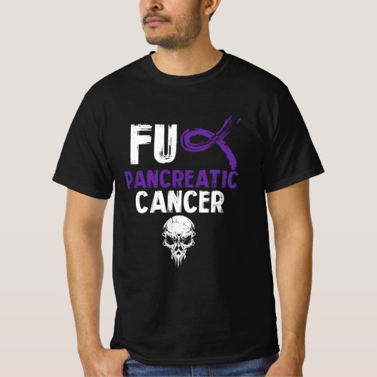 FCK Pancreaskanker Samen Kanker bestrijden PUR T-shirt (Voorkant)