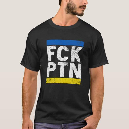 Fck Ptn I Stand With Ukraine, Ukrainian Flag T-shirt (Voorkant)