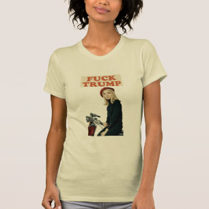 Fck trump crème t-shirt
