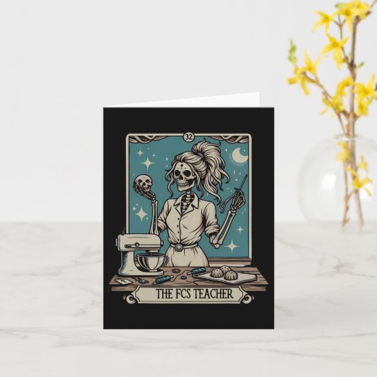 Fcs Docent Skelet Halloween Familie En Consument Kaart (Gele Bloem)