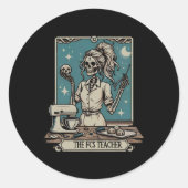 FCS leraar skelet Halloween familie en consument Ronde Sticker (Voorkant)