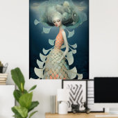 *~* FD2 12  Water Goddess Fantasy Sea Mermaid  Poster (Thuiskantoor)