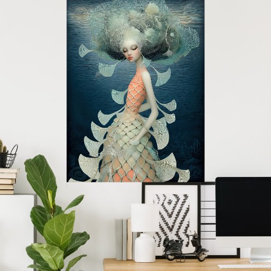 *~* FD2 12  Water Goddess Fantasy Sea Mermaid  Poster (Thuiskantoor)