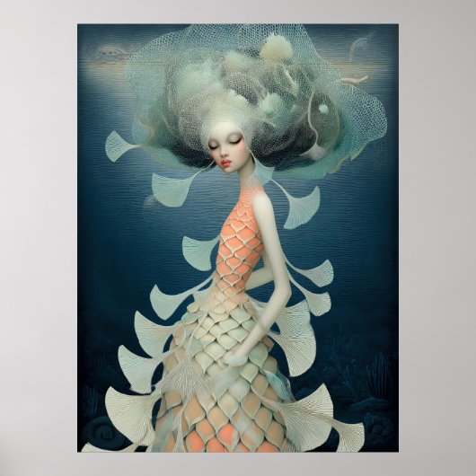 *~* FD2 12  Water Goddess Fantasy Sea Mermaid  Poster (Voorkant)
