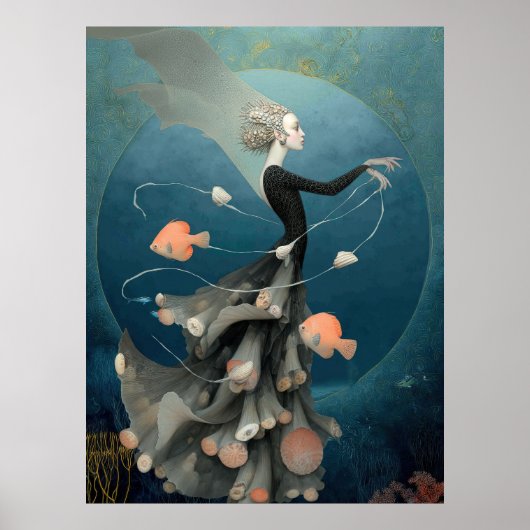 *~* FD2 15  Water Goddess Fantasy Sea Mermaid  Poster (Voorkant)