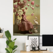 *~* FD2 22 Surreal  Bird  Flowers Rabbit Fantasy Poster (Thuiskantoor)