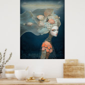 *~* FD2 23 Watergodin Fantasy Zee Meermin Poster (Keuken)