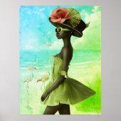 *~* FD2 25 Bold Flamingo Tropical Black Woman Poster (Voorkant)