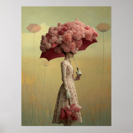 *~* FD2 26 Surrealistische Retro Bloemen Paraplu K Poster