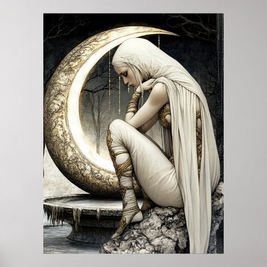 FD2 29 Enchanted Crescent Moon Goddess Poster (Voorkant)
