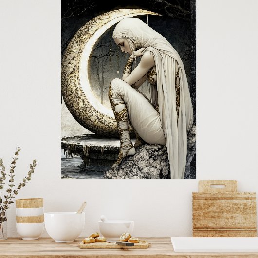 FD2 29 Enchanted Crescent Moon Goddess Poster (Keuken)