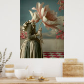 *~* FD2 29 Woman Retro Flowers Floral Surreal Poster (Keuken)