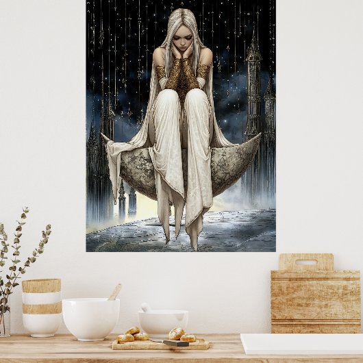FD2 32 Enchanted Crescent Moon Goddess  Poster (Keuken)