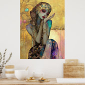 *~* FD2 34 Ornate Nouveau Fantasy Ethereal Woman  Poster (Keuken)