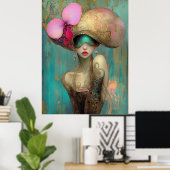 *~* FD2 35 Ornate Nouveau Fantasy Ethereal Woman  Poster (Thuiskantoor)