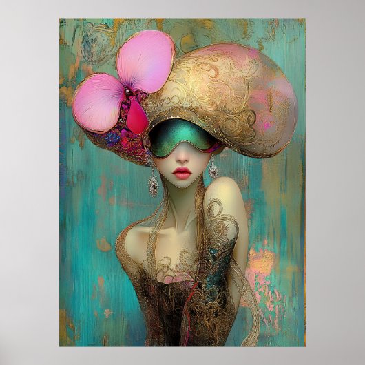 *~* FD2 35 Ornate Nouveau Fantasy Ethereal Woman  Poster (Voorkant)