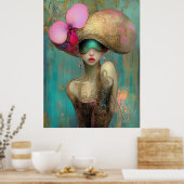 *~* FD2 35 Ornate Nouveau Fantasy Ethereal Woman  Poster (Keuken)