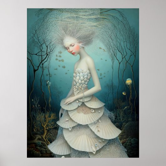*~* FD2 3  Water Goddess Fantasy Sea Mermaid  Poster (Voorkant)