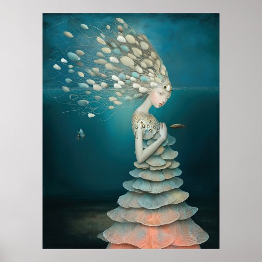 *~* FD2 5  Water Goddess Fantasy Sea Mermaid  Poster (Voorkant)