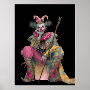 FD2 6 Circus Clown Art Vintage Retro Carnaval kuns Poster