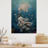 *~* FD2 7 Watergodin Fantasy Zee Meermin Poster (Keuken)